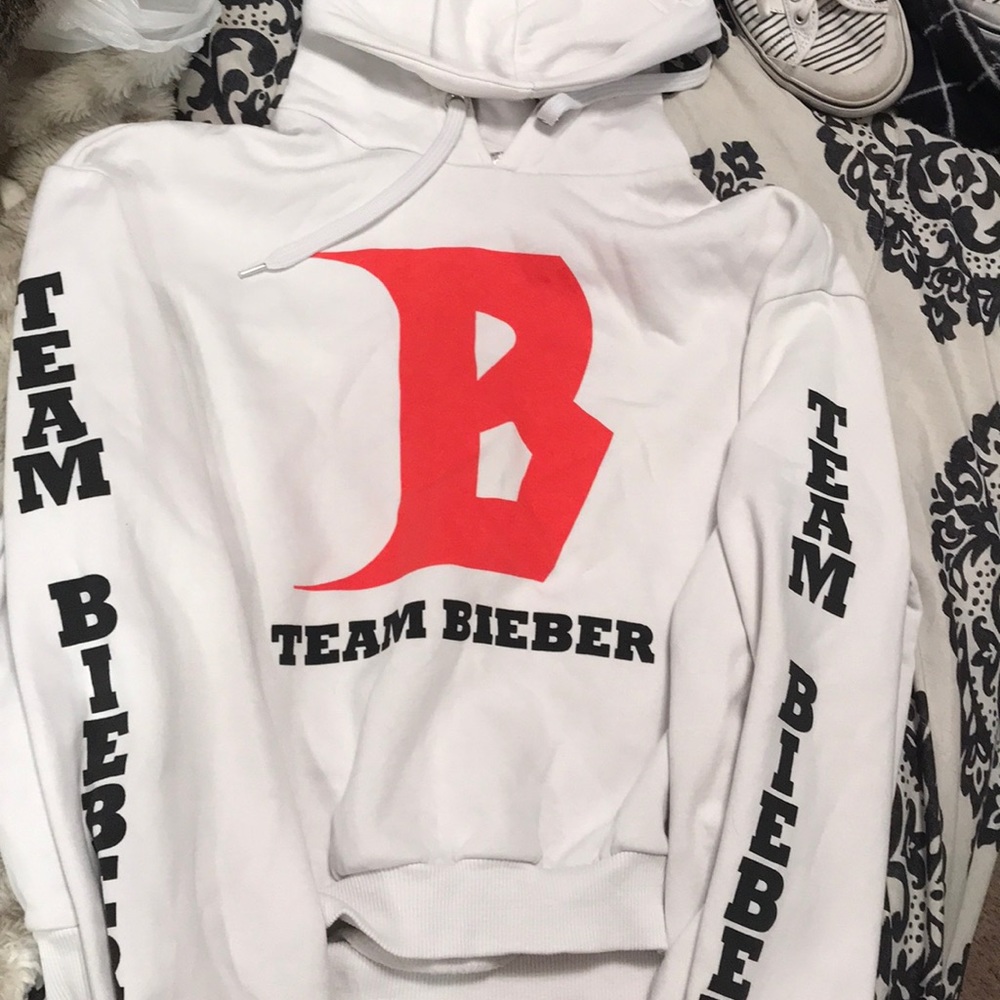 Team Bieber crop hoodie